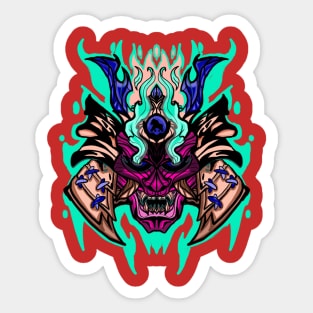 Neon Samurai Sticker